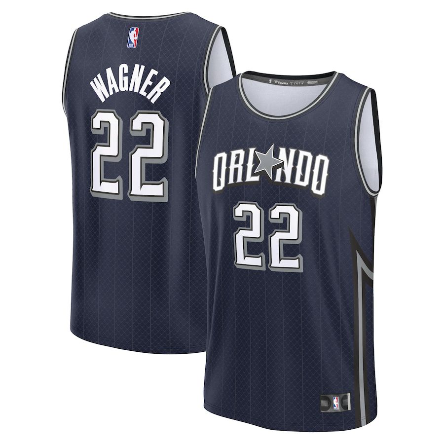 Men Orlando Magic #22 Franz Wagner Fanatics Branded Navy City Edition 2023-24 Fast Break NBA Jersey->orlando magic->NBA Jersey